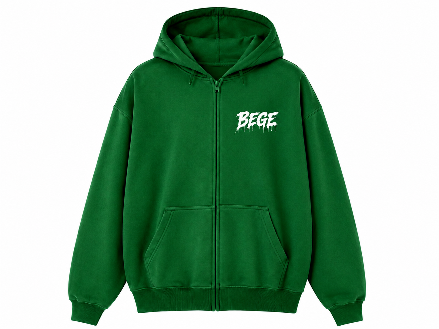 BEGE® Oversized Gym Hoodie – Emerald Green | Pump Cover Zip Hoodie