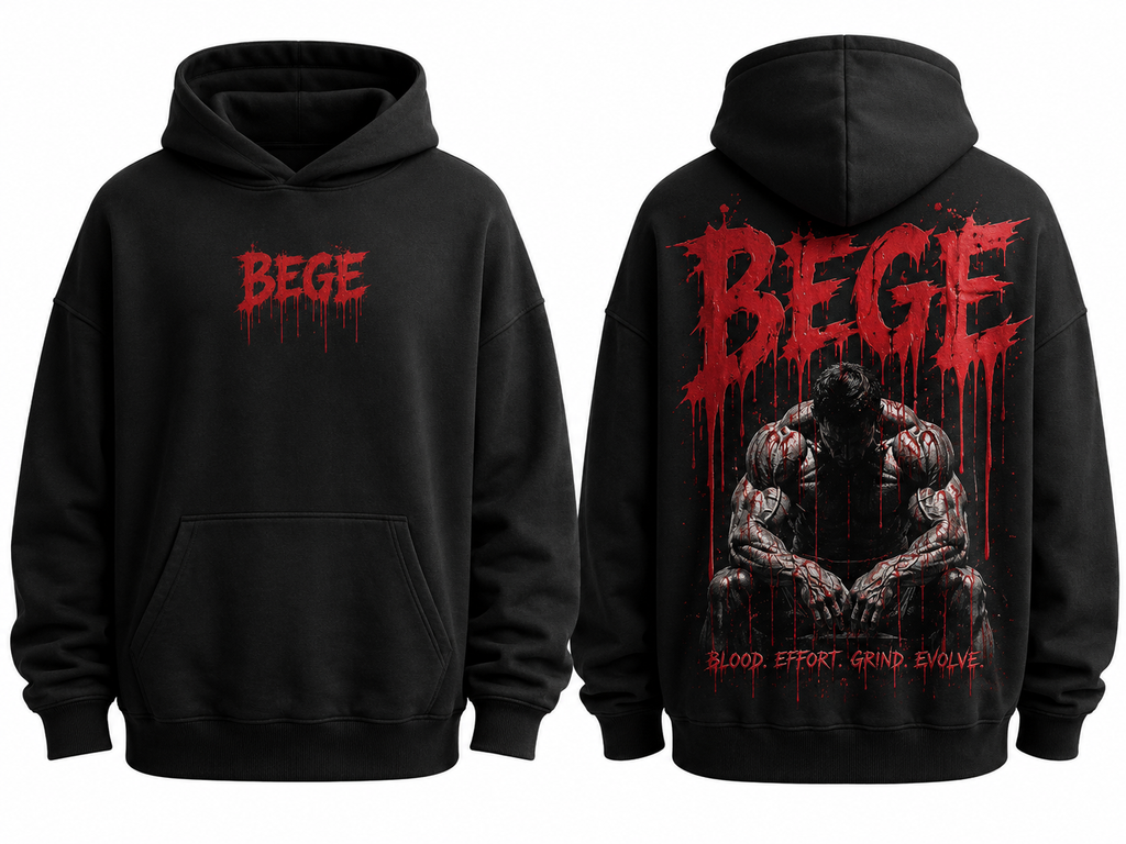BEGE® Oversized Gym Hoodie–Black