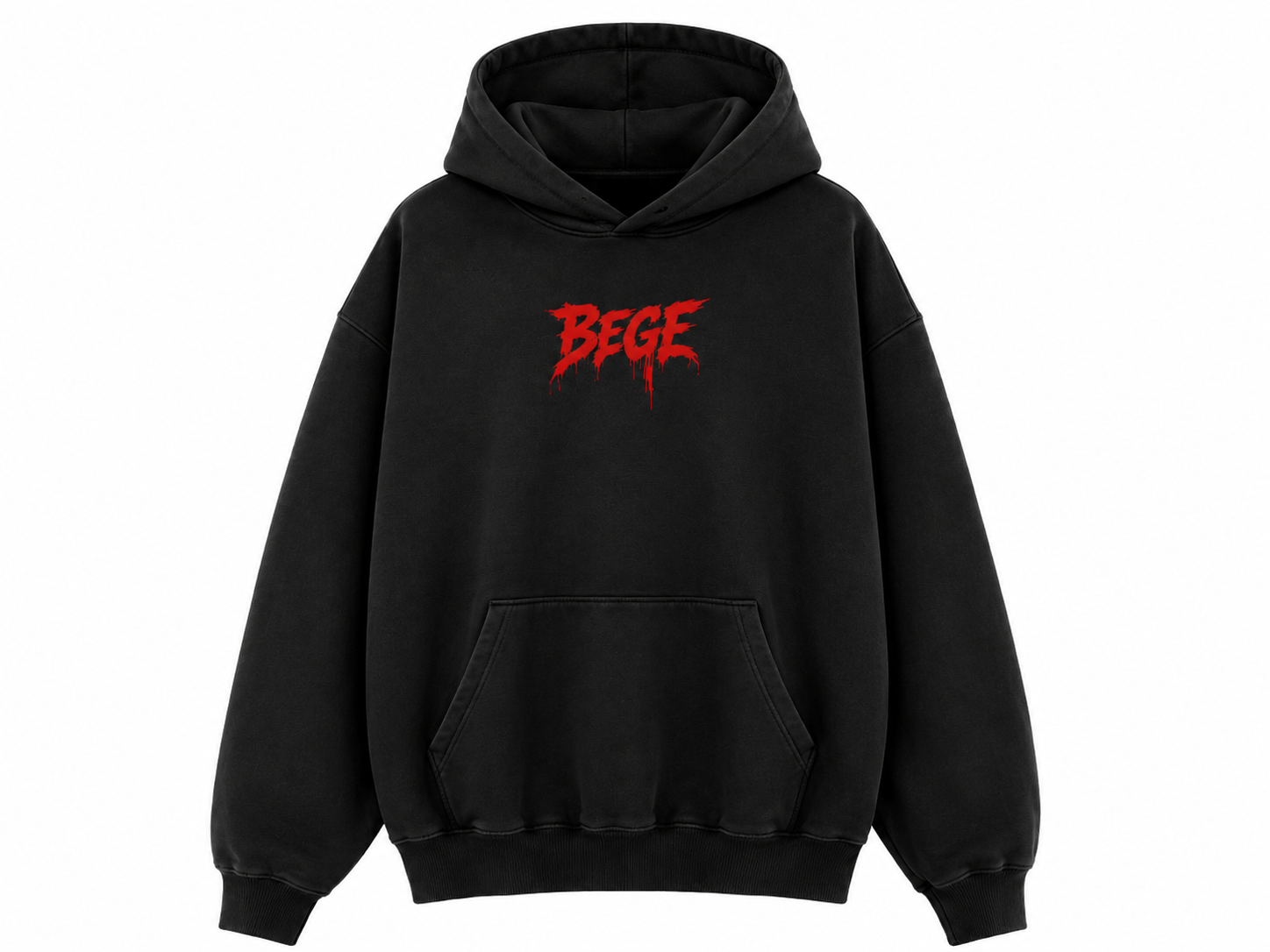 BEGE® Oversized Gym Hoodie – Black | Pump Cover for Bodybuilders