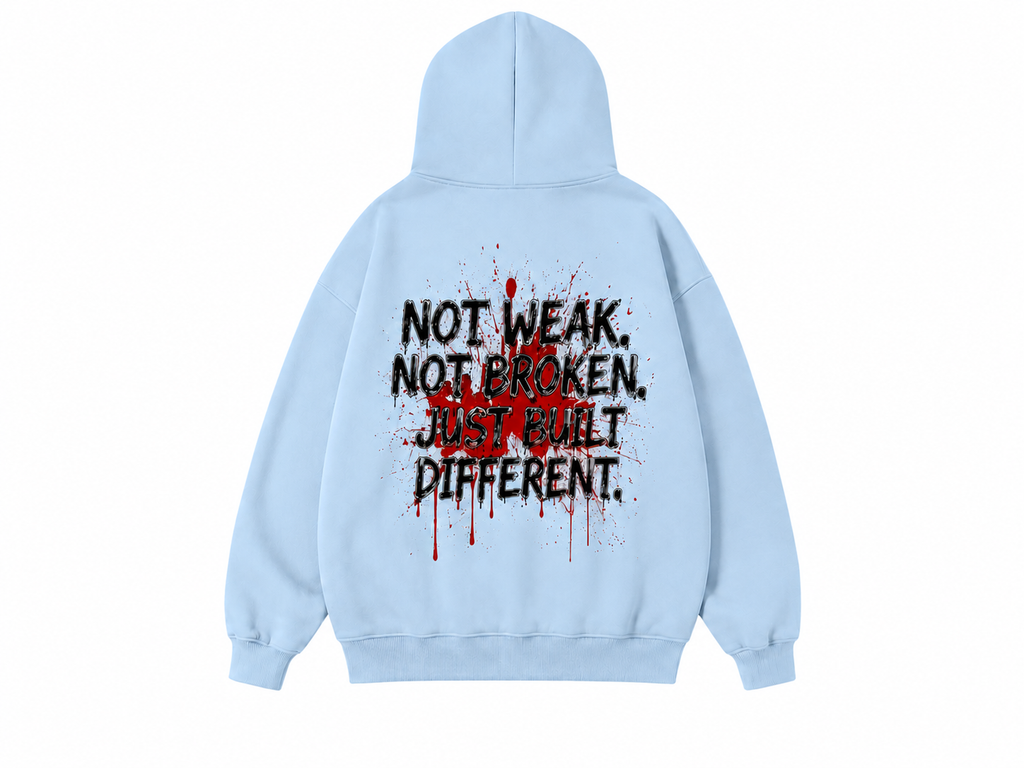BEGE 'Built Different' Graphic Hoodie – Baby Blue