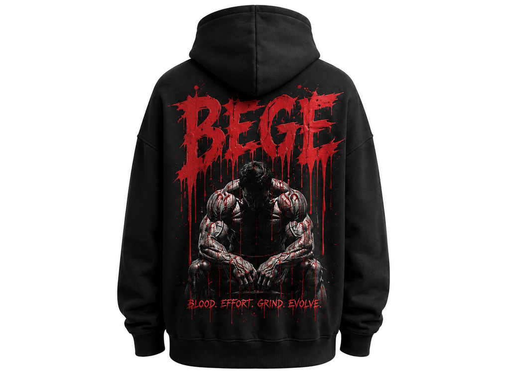 BEGE® Oversized Gym Hoodie–Black