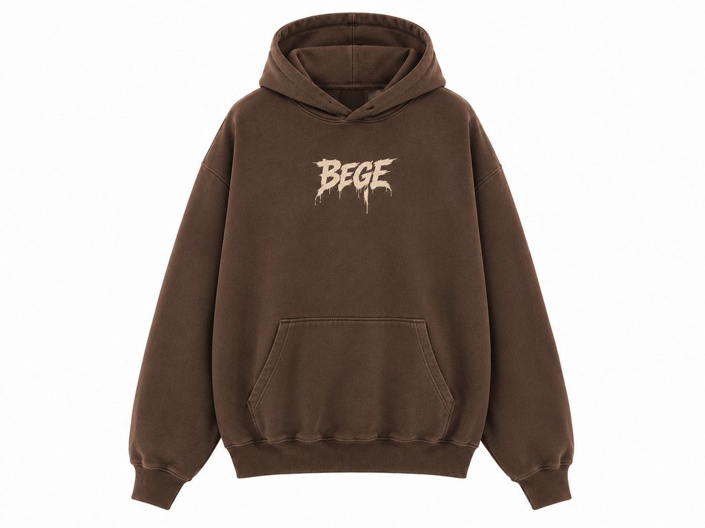 BEGE® Oversized Gym Hoodie – Vintage Mocha Brown | Pump Cover