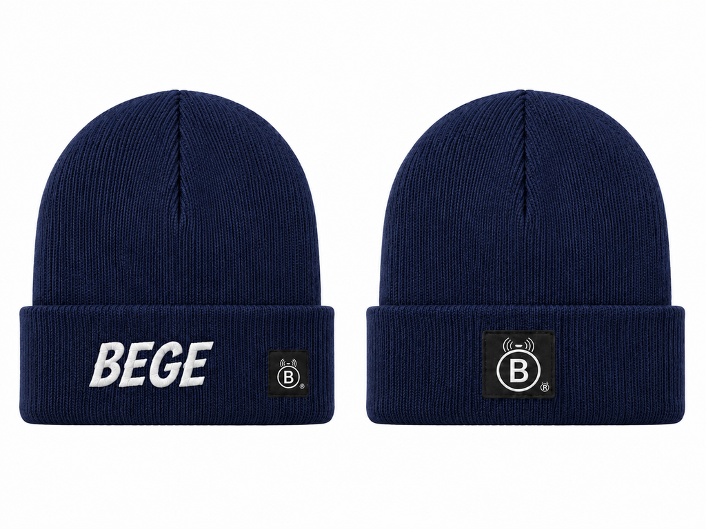 BEGE® Signature–Navy Blue Knit Beanie