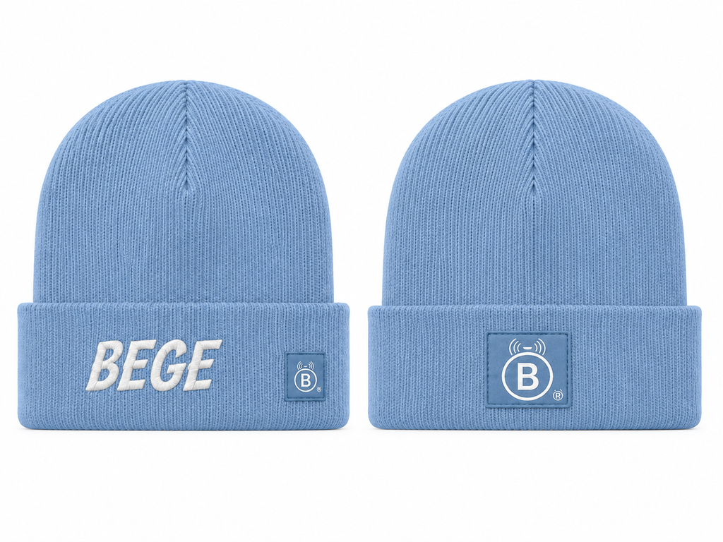 BEGE® Signature – Light Blue Knit Beanie