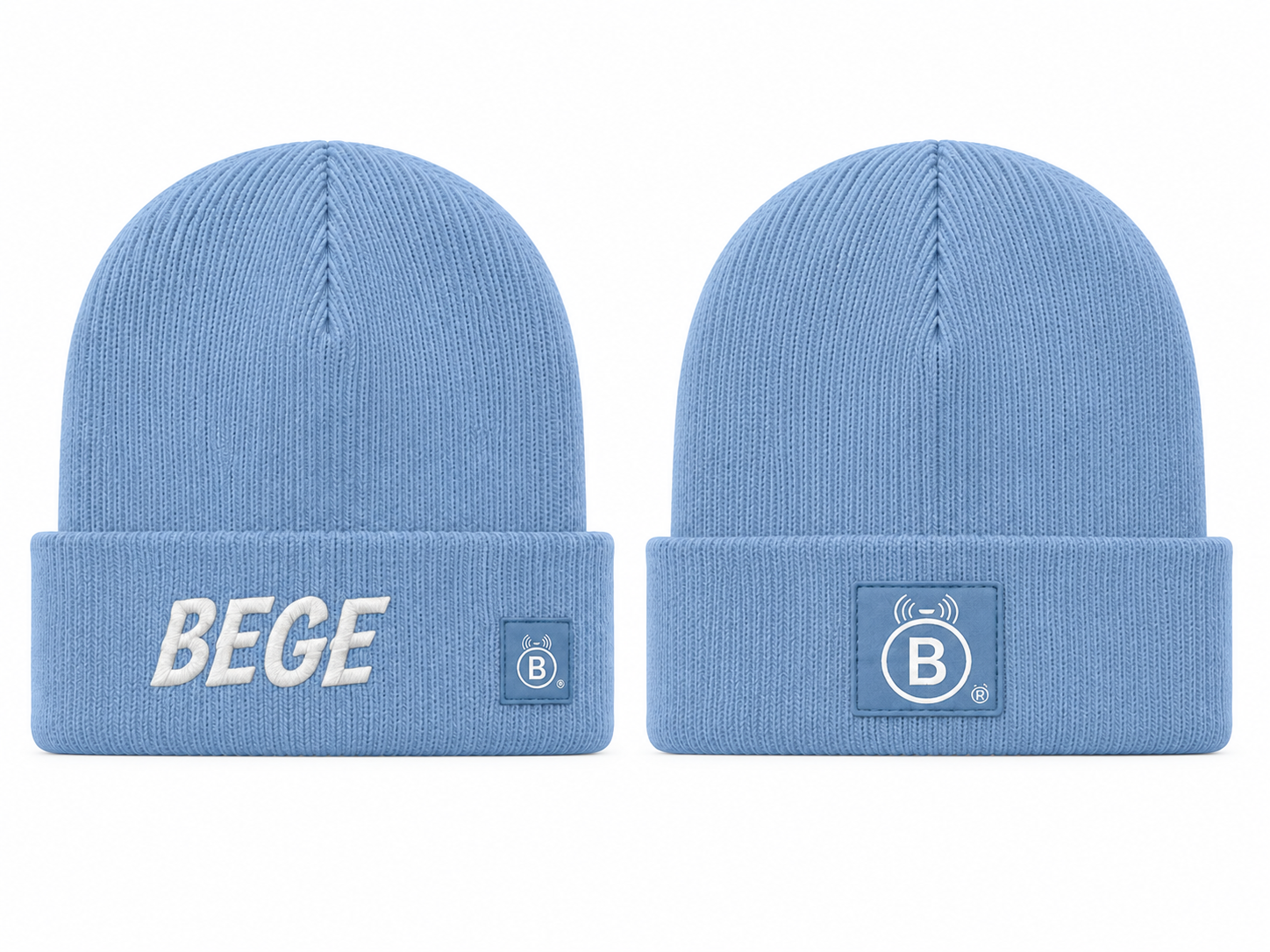 BEGE® Signature – Light Blue Knit Beanie