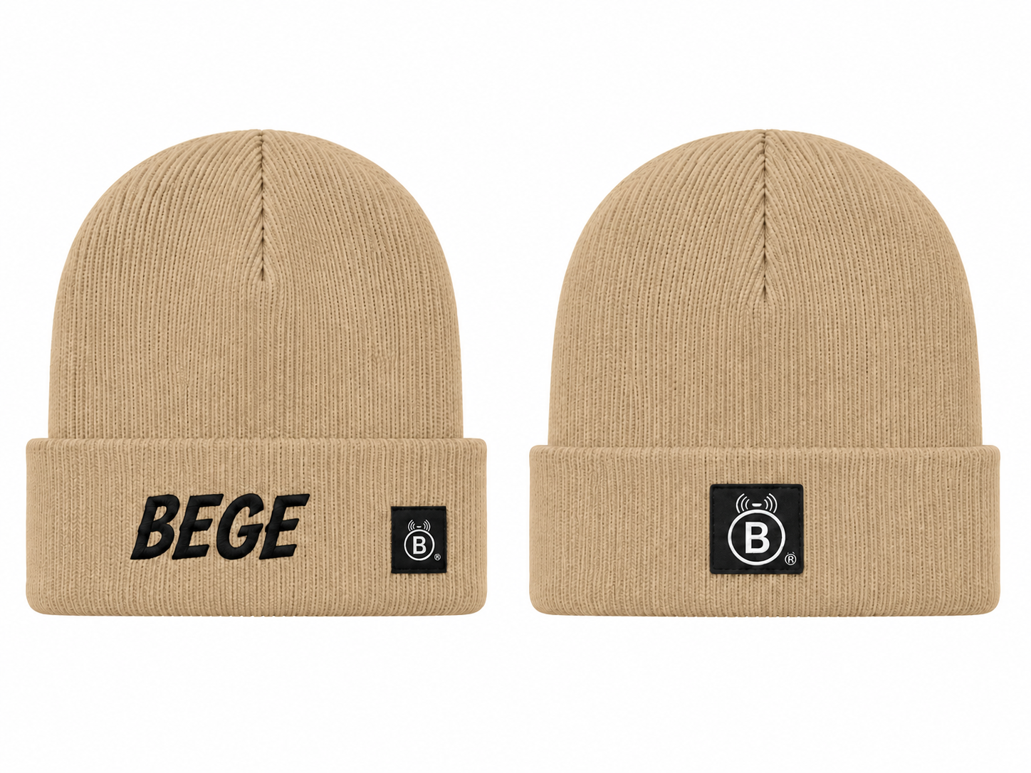 BEGE™ Signature –Sand Beige Knit Beanie