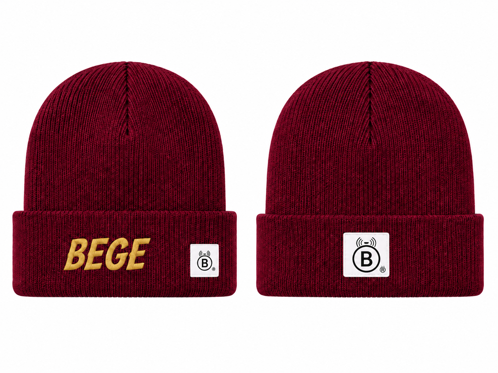 BEGE® Signature Maroon Knit Beanie