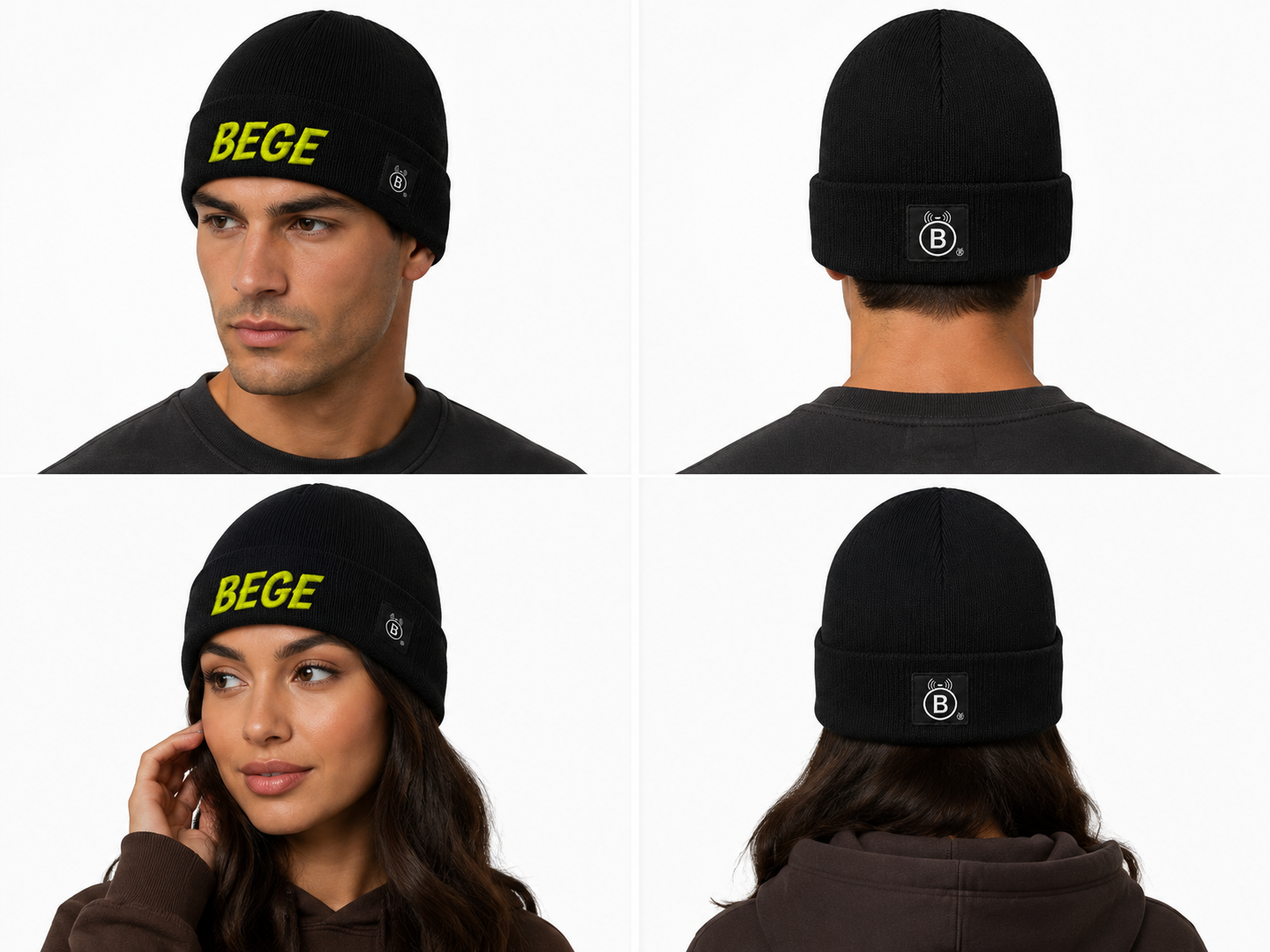 BEGE™ Premium Black Knit Beanie