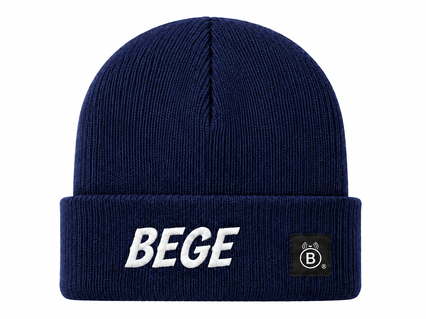 BEGE® Signature–Navy Blue Knit Beanie