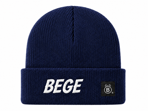 BEGE® Signature–Navy Blue Knit Beanie