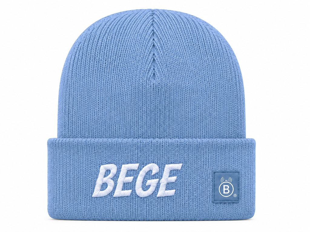 BEGE® Signature – Light Blue Knit Beanie