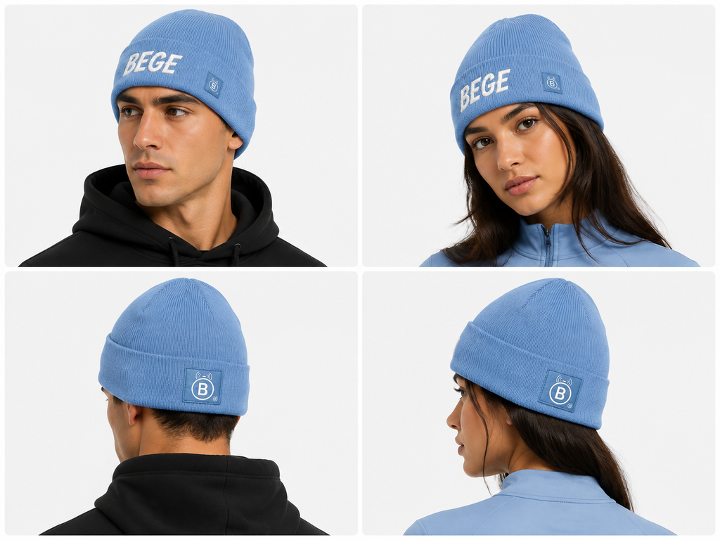 BEGE® Signature – Light Blue Knit Beanie