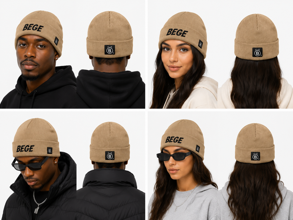BEGE™ Signature –Sand Beige Knit Beanie