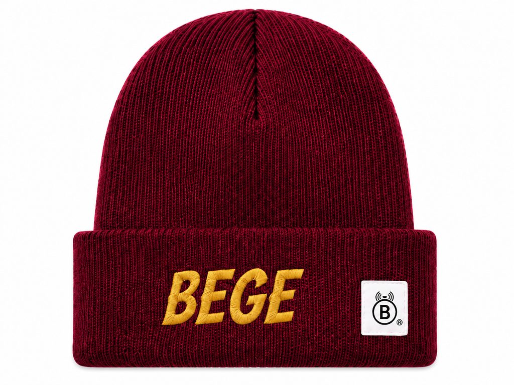 BEGE® Signature Maroon Knit Beanie