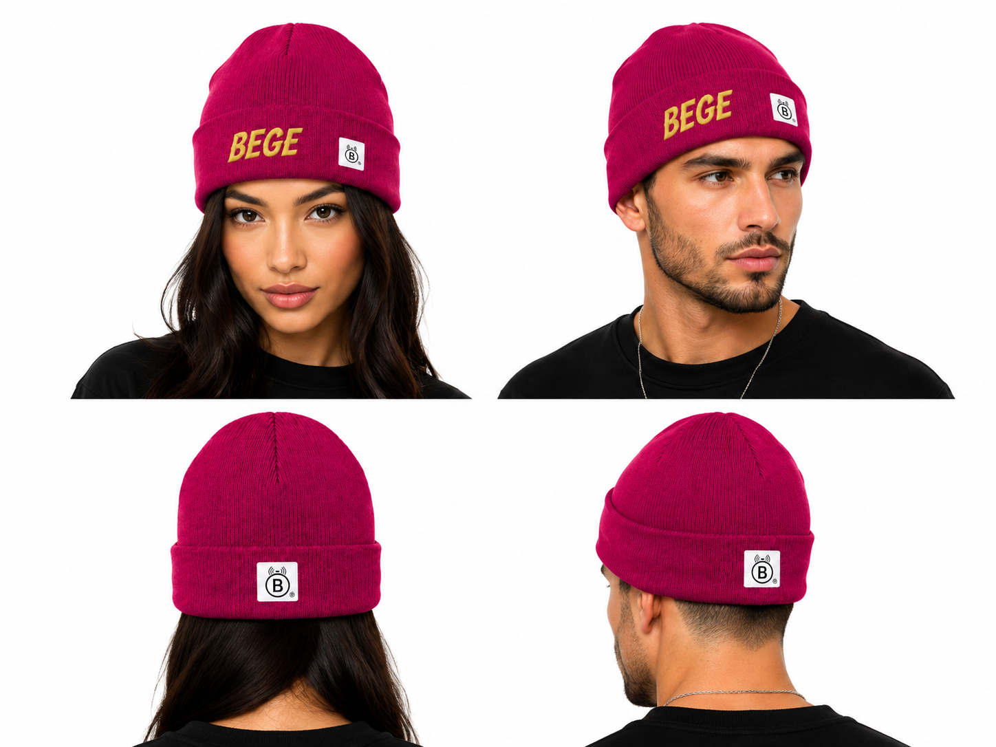 BEGE® Signature Fuchsia Knit Beanie
