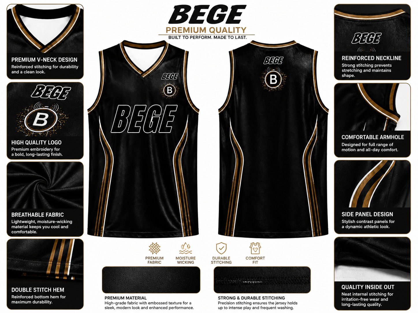 BEGE™ Premium Basketball Singlet