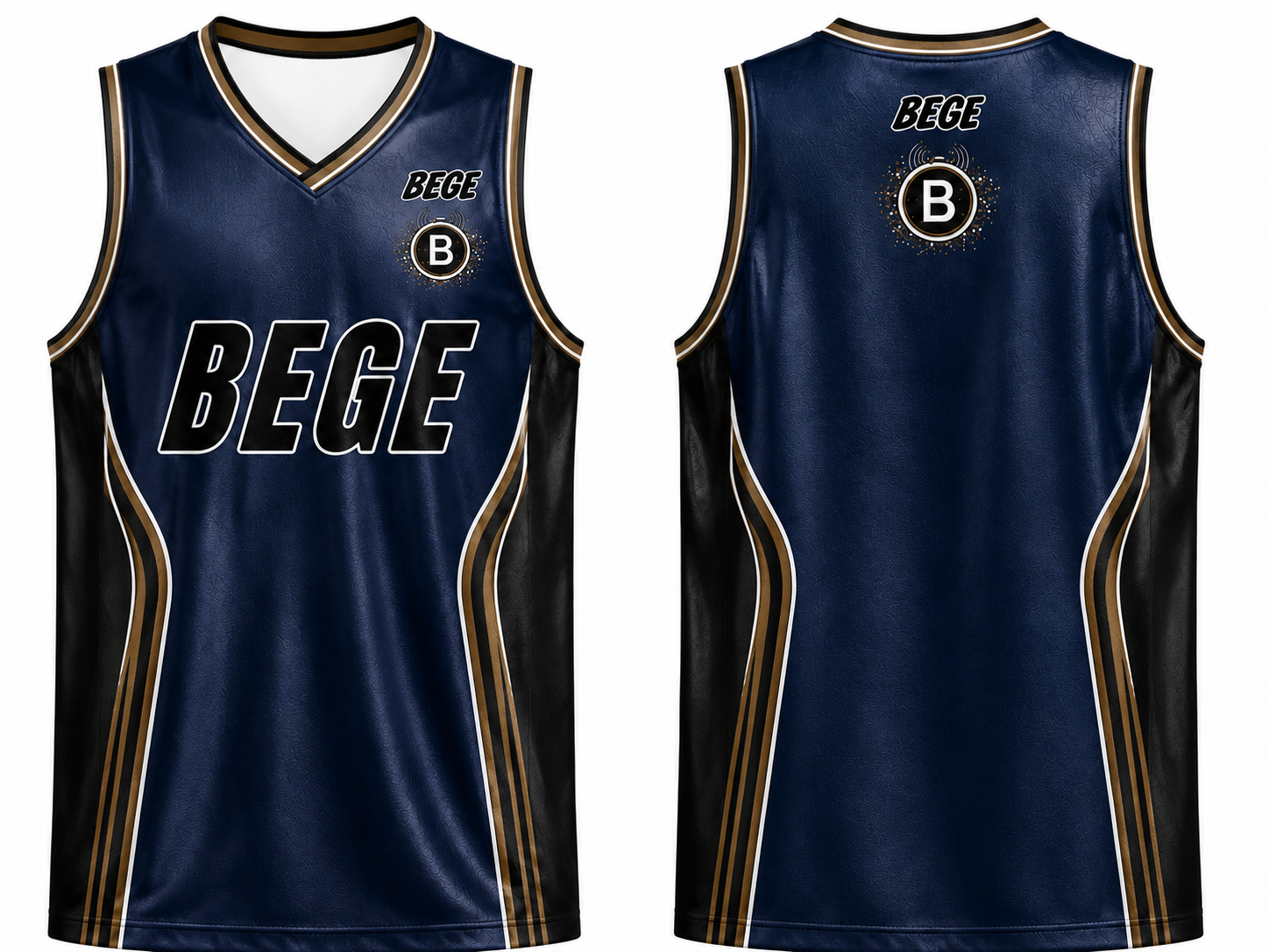 BEGE Basketball Jersey front and back view