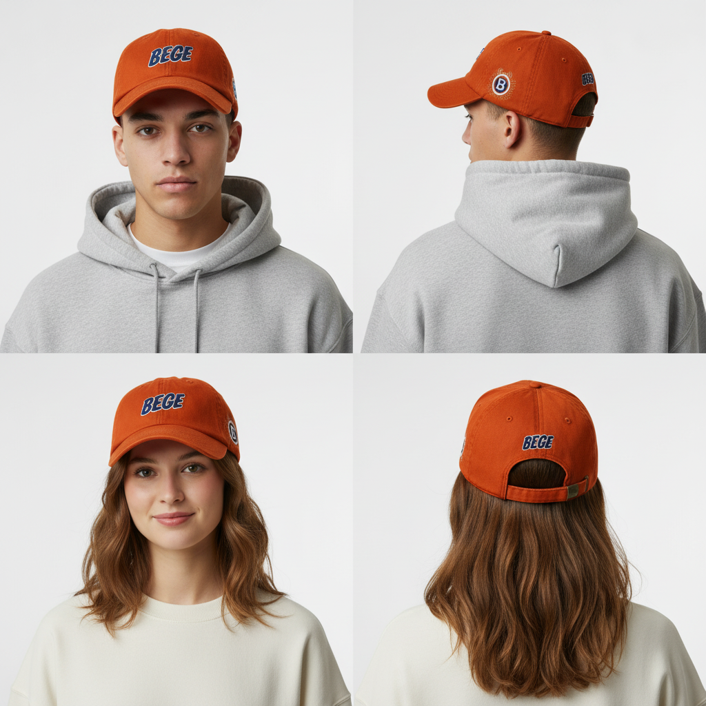 BEGE Cap Model Grid White Background HQ