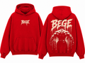 BEGE® Oversized Gym Hoodie – Crimson Red | Premium Streetwear