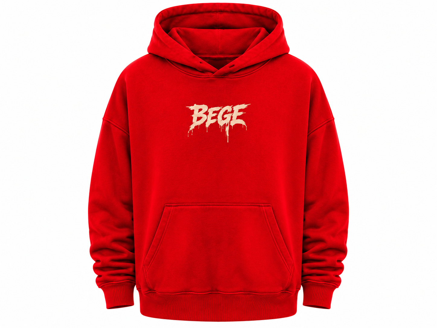 BEGE® Oversized Gym Hoodie – Crimson Red | Premium Streetwear