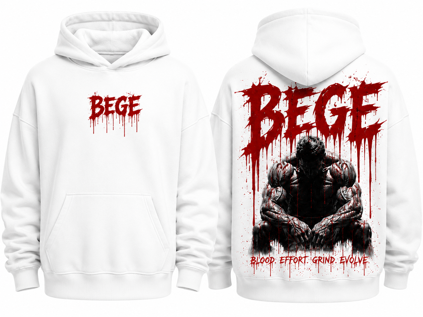 BEGE® Oversized Gym Hoodie–White