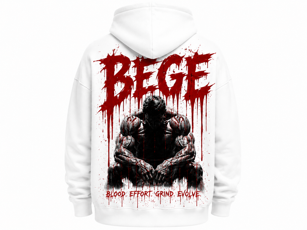 BEGE® Oversized Gym Hoodie–White