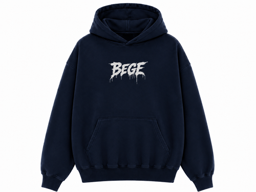 BEGE® Heavyweight Oversized Gym Hoodie – Navy Blue | Streetwear Hoodie