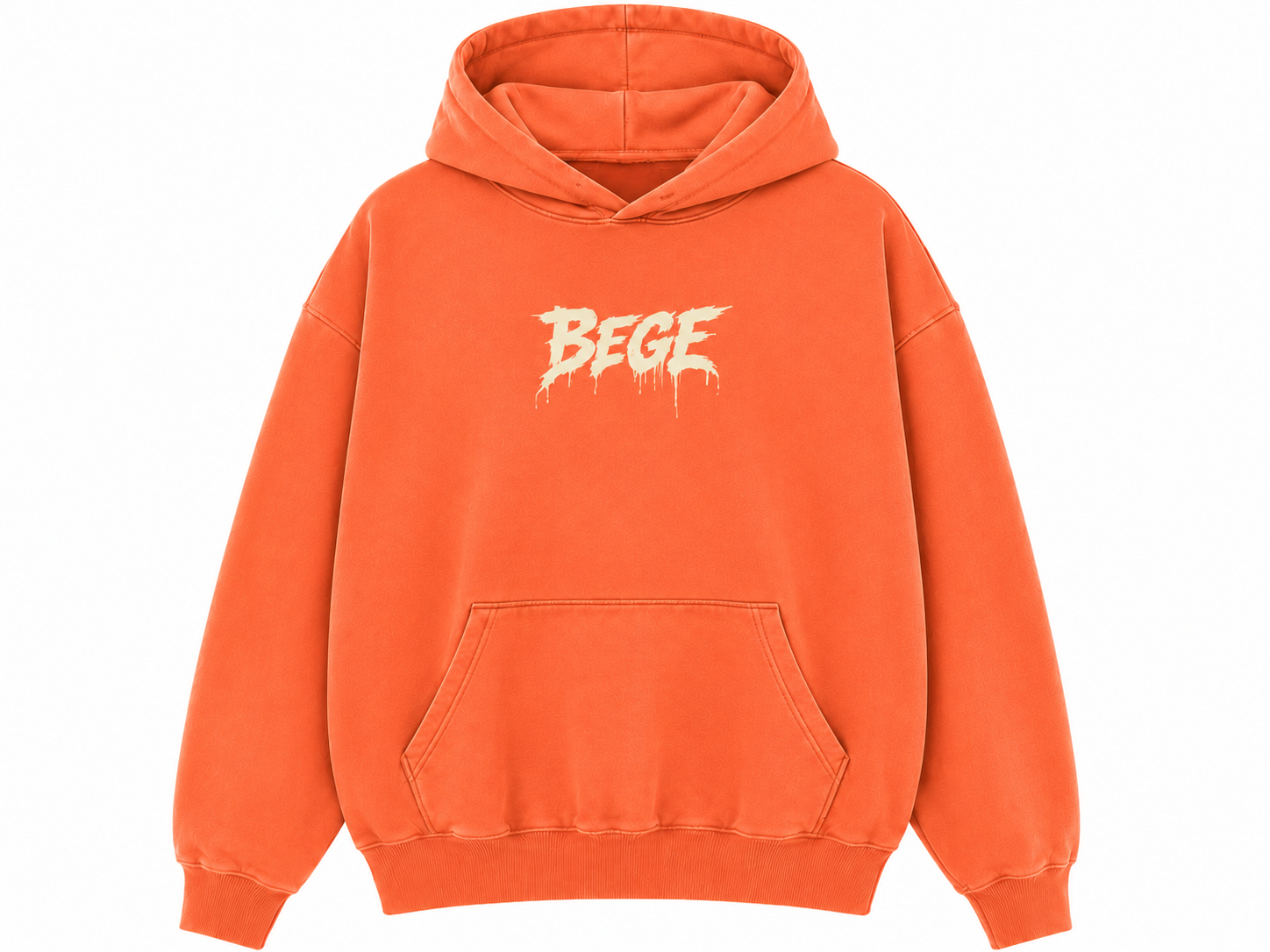 BEGE® Oversized Gym Hoodie – Coral Orange | Heavyweight Streetwear Hoodie