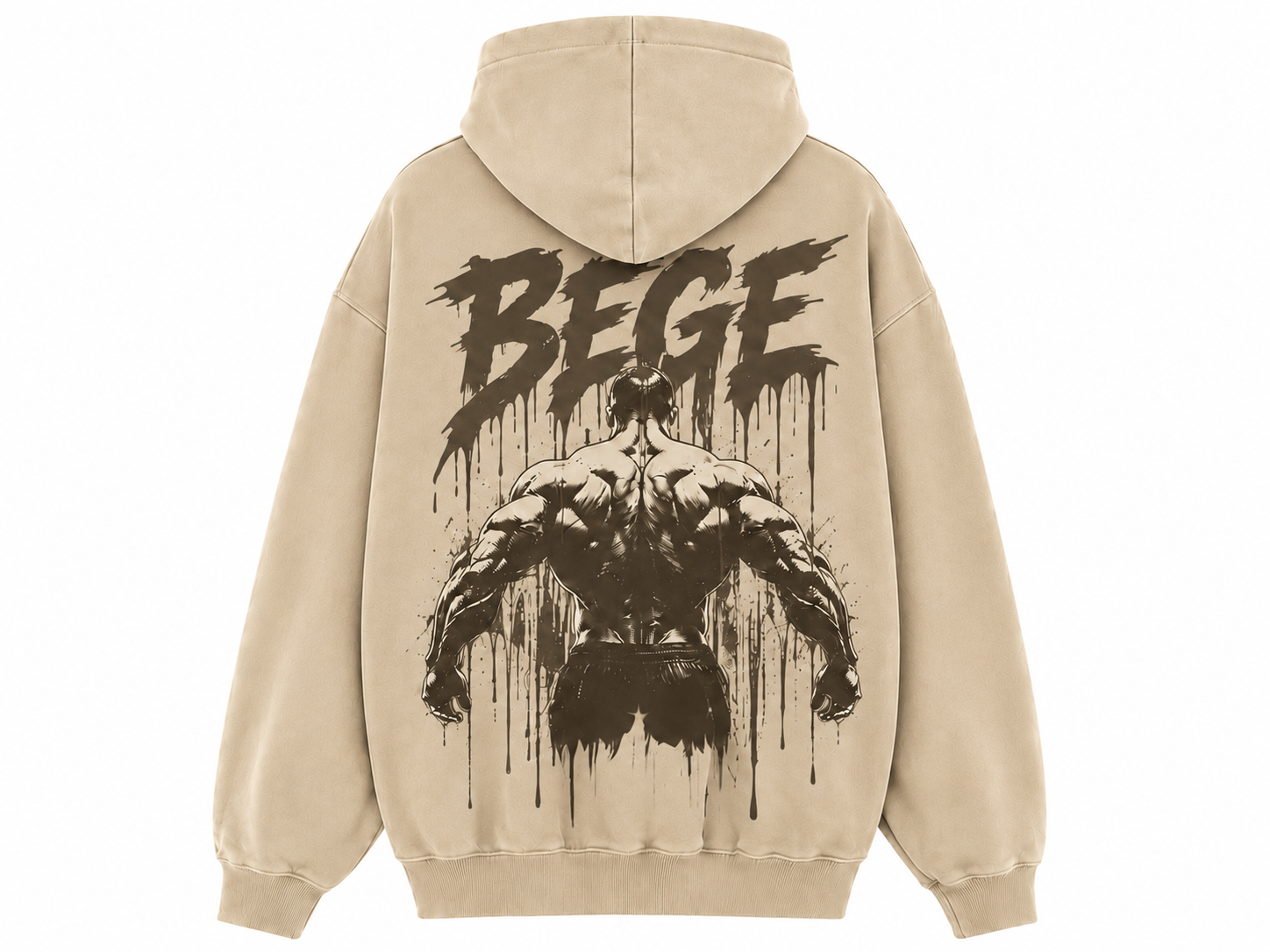 BEGE® Titan Legacy Hoodie – Sand Edition | Oversized Gym Hoodie