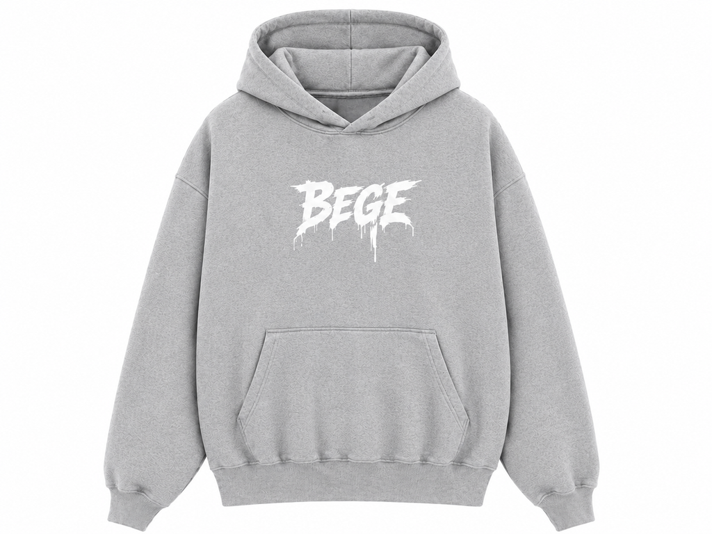BEGE® TITAN Oversized Gym Hoodie – Heather Gray | Pump Cover