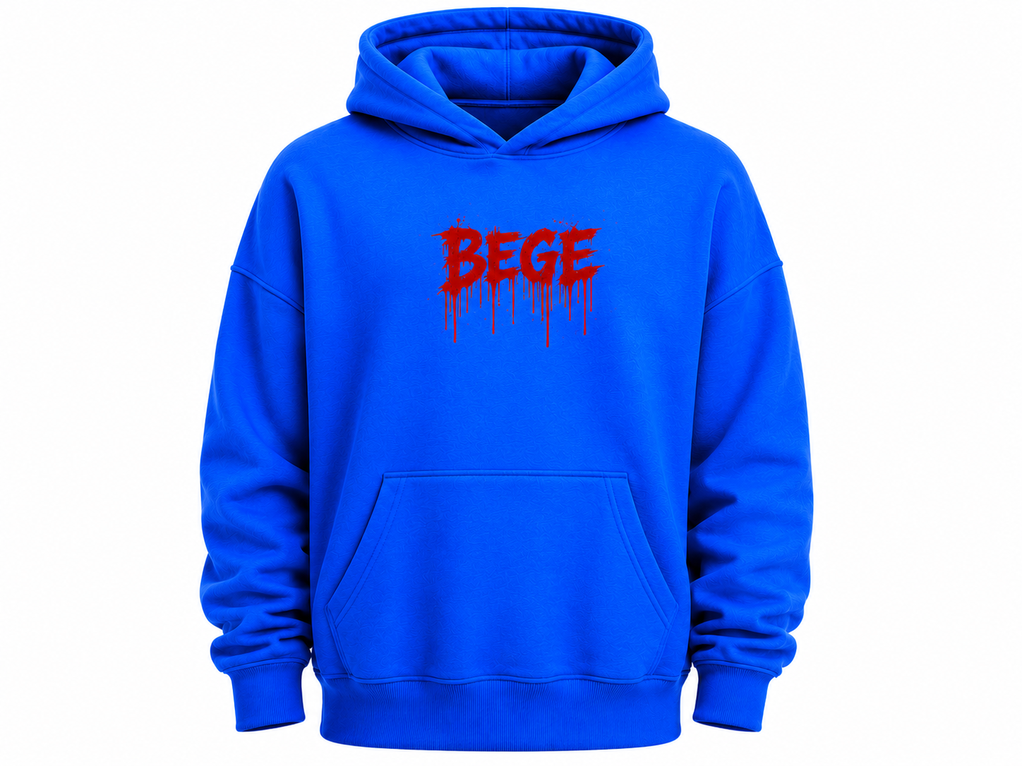 BEGE® Oversized Gym Hoodie – Royal Blue Heavyweight Streetwear