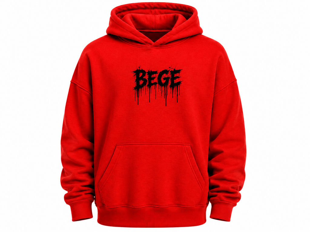 BEGE® Oversized Gym Hoodie–Red