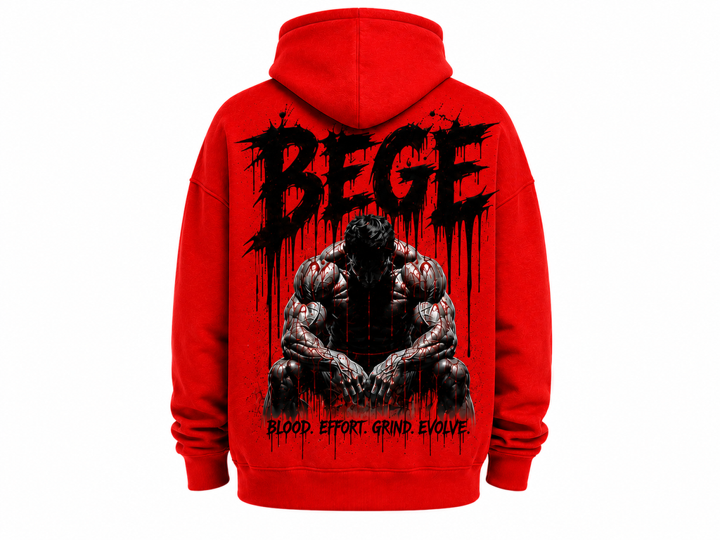 BEGE® Oversized Gym Hoodie–Red
