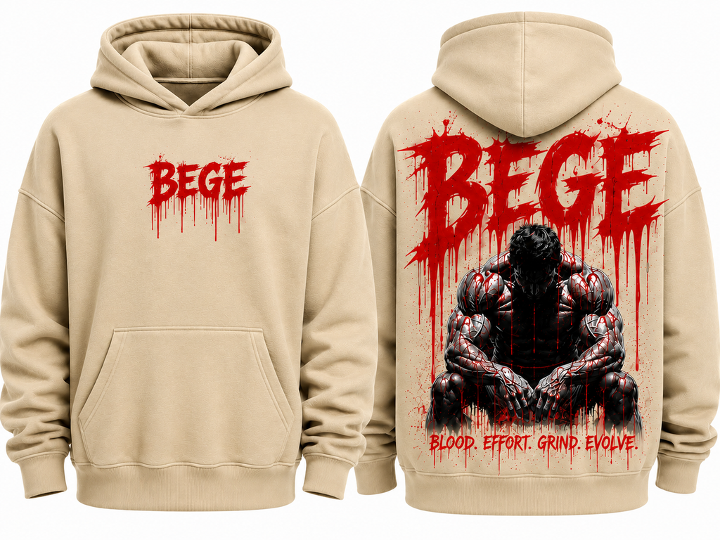 BEGE® Oversized Gym Hoodie–Camel Beige