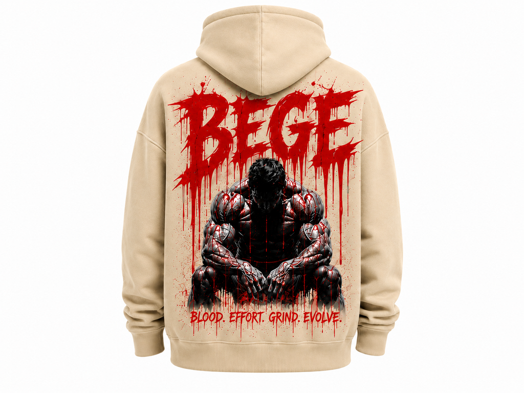 BEGE® Oversized Gym Hoodie–Camel Beige