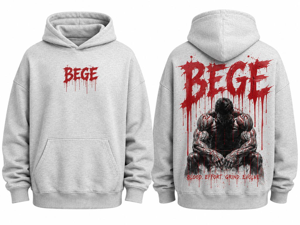 BEGE® Oversized Gym Hoodie-Heather Gray