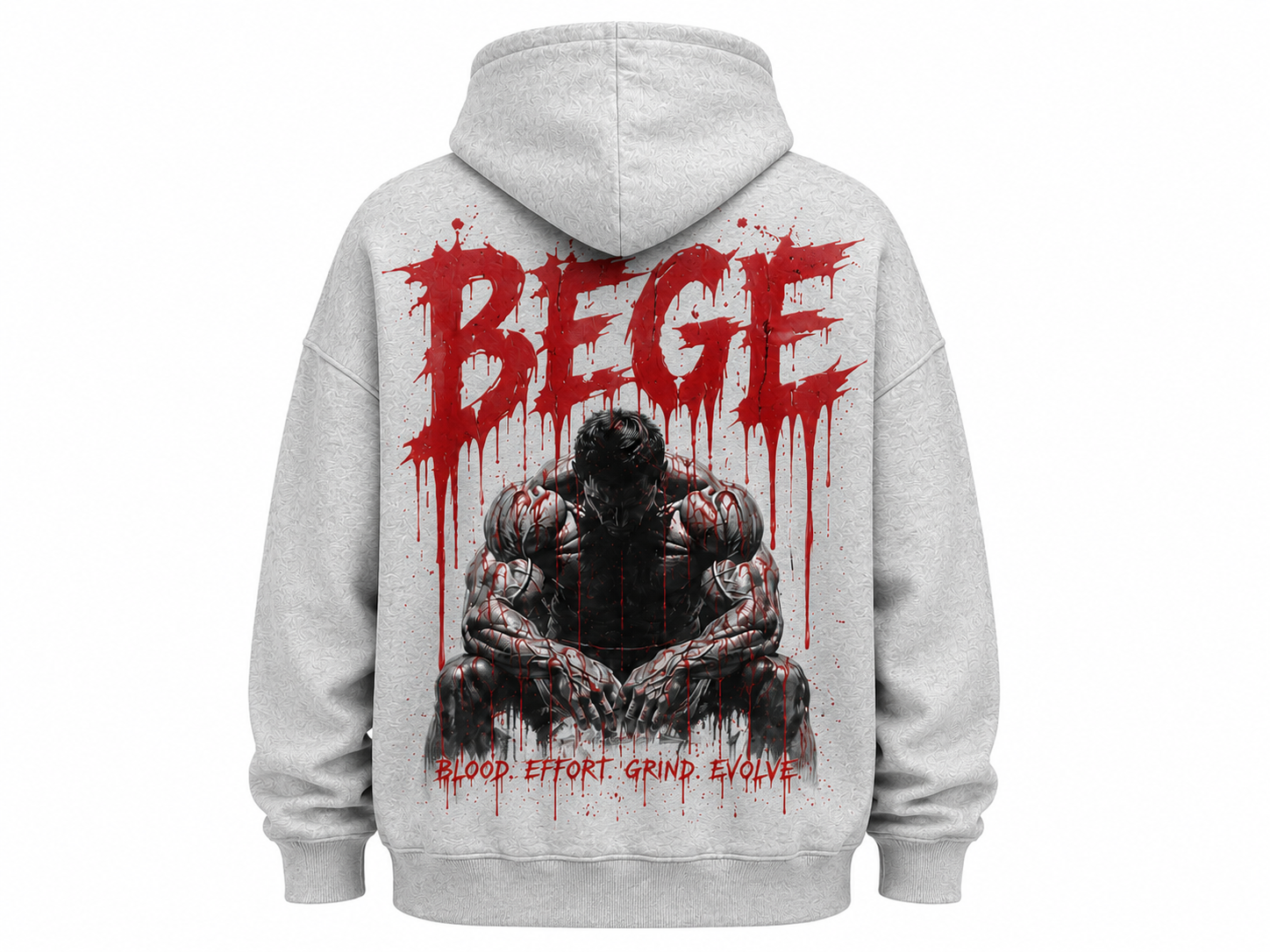 BEGE® Oversized Gym Hoodie-Heather Gray