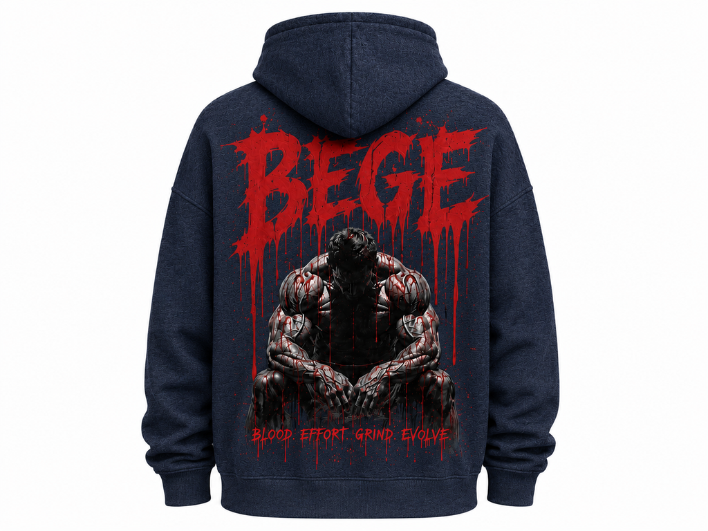 BEGE® Oversized Gym Hoodie-Heather Navy