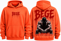 BEGE® Oversized Gym Hoodie – Coral Orange | Men's & Women's Streetwear